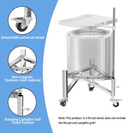 Universal 15-27" Fire Pit Stand, Stainless Steel Firepit Stand for Solo Stove Ranger, Bonfire, Yukon, Outdoor Fireplace Tools for Solo Stove Fire Pits and Other 15" 17" 19" 19.5" 22" 25" 27" Fire Pit