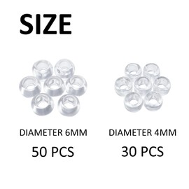 80 Pieces Braided Hair Beads Dreadlocks Decorative Accessories for Hair, Transparent Braided Hair Pendants DIY Storage Bag for Hairdressing Straps