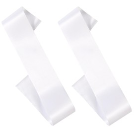 2 Pack Blank Sash White Sash Satin Sash, Plain Sash, Pageant Sash, Wreath Sash, DIY Sash for Party Decorations, Graduation, Wedding, Birthday, 2 Pins Included (2)