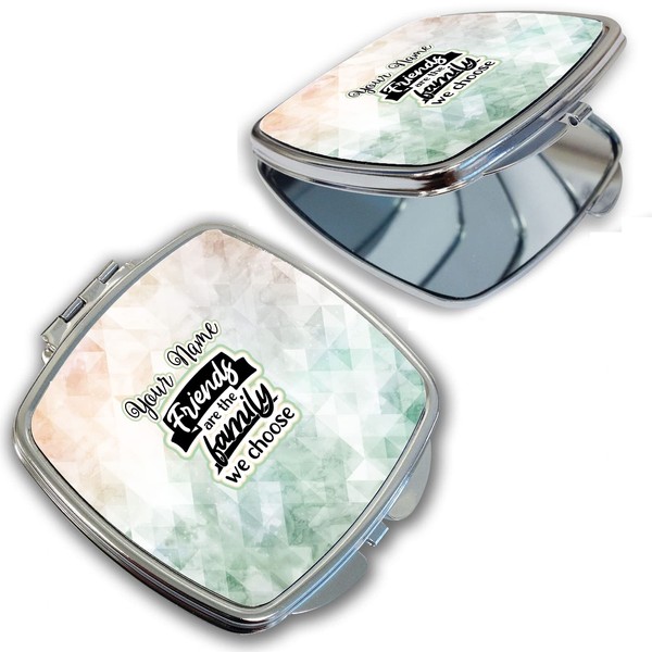 Bleu Reign Compact Personalized Pocket Mirror Custom Name Orange and