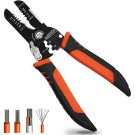 XUDYVCO 5-In-1 Wire Stripper Tool, 3rd Generation Wire Strippers for 10-20 AWG Electric Wire, 7IN Multifunctional Electrician Cable Stripper for Stripping, Cutting, Crimping, Sharpening, Clamping
