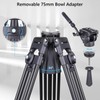 Video Tripod with 360 Panoramic Fluid Drag Pan Head Heavy