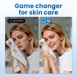 Borje Face Towels XL, Disposable Face Towel 10" x 12", 50 Count, 100% Biodegradable Facial Cloths, Ultra Soft & Thick Makeup Remover Wipes for Women Cleansing