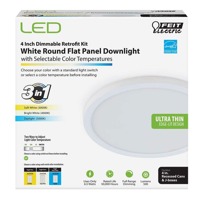 Feit Electric 74202/CA Round, Edge-Lit, Color Selectable 3 in 1