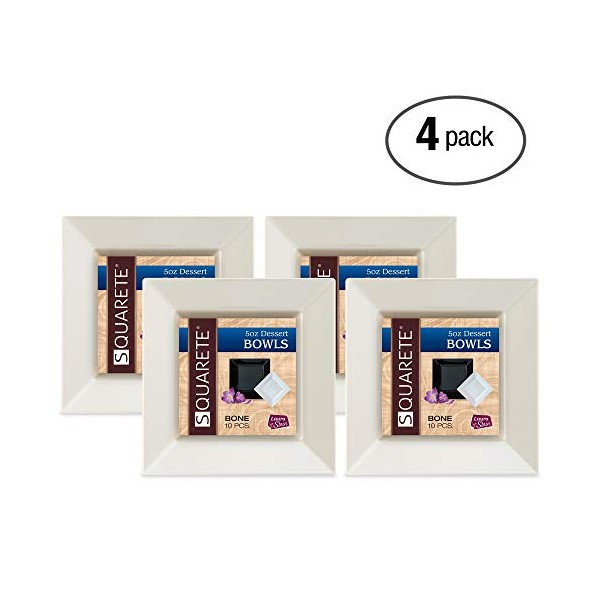 Squarete 5 Ounce Square Bone Party Dessert Bowlsl Heavy Duty