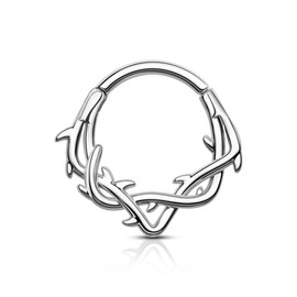 COCHARM - Anillos para tabique, joyería para tabique de vid de 16 g, aretes delicados de hélice, joyería para piercing de tabique de acero inoxidable, Circonita cúbica, Circonia cúbica