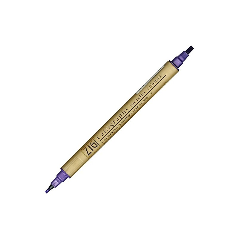 Kuretake Zig MS8400124 Memory System Metallic Violet Twin Marker Calligraphy