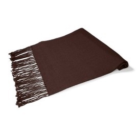 Biagio 100% Wool Pashmina Solid Scarf Chocolate Brown Color Womens Shawl Wrap