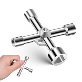 JJUNW Multifunctional triangular key set, 5-in-1 control cabinet key, universal key, cross key for barrier posts, electric water, gas meter, box, cabinet