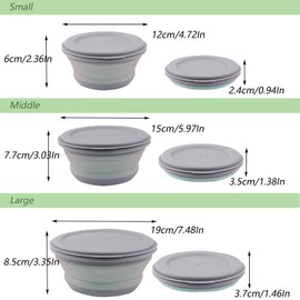 CTForest Set of 3 Portable Camping Foldable Bowls, Reusable Collapsible Bowls, Portable Salad Bowls, Travel, Camping, Picnic, School (Pink)