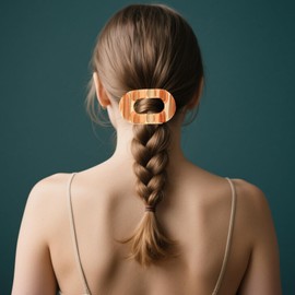 Flomiara 4PCS Hair Clips for Women, Flat Claw Clips for Lying, Non-Slip Clip Thick Any Style, Large Strong-Hold Claws for Styling, Light Cute Women Girls, Stripes, pink, orange, Satin Hair Ties Pink