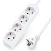 Aigostar Steckdosenleiste 4-fach Tischsteckdose Kindersicherung 1'5m Kabel, Weiß