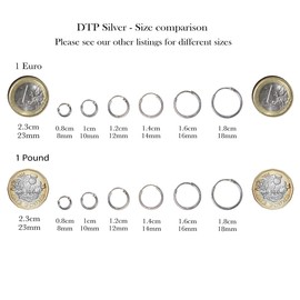 DTPsilver - Women's Small Hoop Earrings 925 Sterling Silver and Rose Gold-Plated - Thickness 1.5 mm - Diameter 8 mm, Sterling Silver, No Gemstone