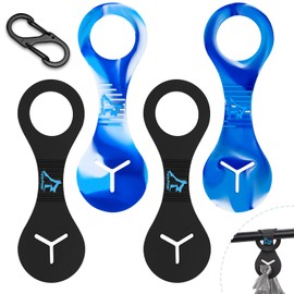 PuppyDoggy Dog Poop Bag Holder for Leash Waste Bag Carrier Dog Poop Bag Dispenser for Walking Running Bicycle Accessory 4 Pieces (Black + Mixed Blue)