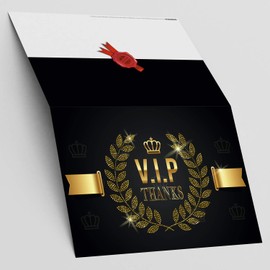 A4 XXL Thank You Card V.I.P. Thanks, Multi-language with Envelope, Premium VIP Folding Card for Birthday, Wedding, Anniversary, Thank You Card BREITENWERK