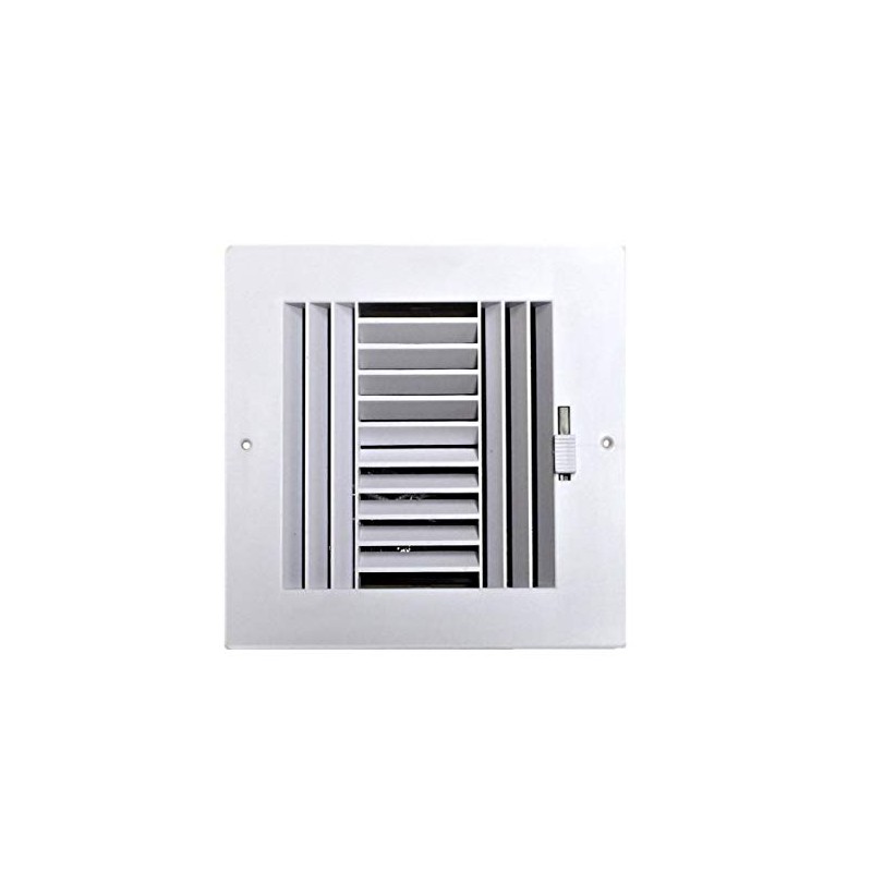 HBW Four-Way Plastic Side Wall/Ceiling Register in White 6" w