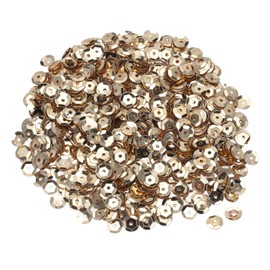 MECCANIXITY Loose Sequins 6MM Silver Backed Sequins 2400Pcs Cup Sequins Embroidery Sequins for Jewelry Making Crafts Sewing,Champagne Color