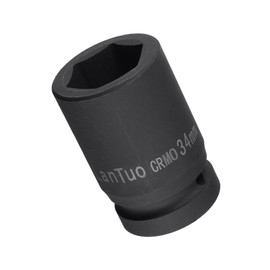 Unifizz 1 Inch Drive - 34mm Deep Impact Socket with 6 Point Design, Heat-Treated Cr-V Steel 80mm Length, Metric Sizes