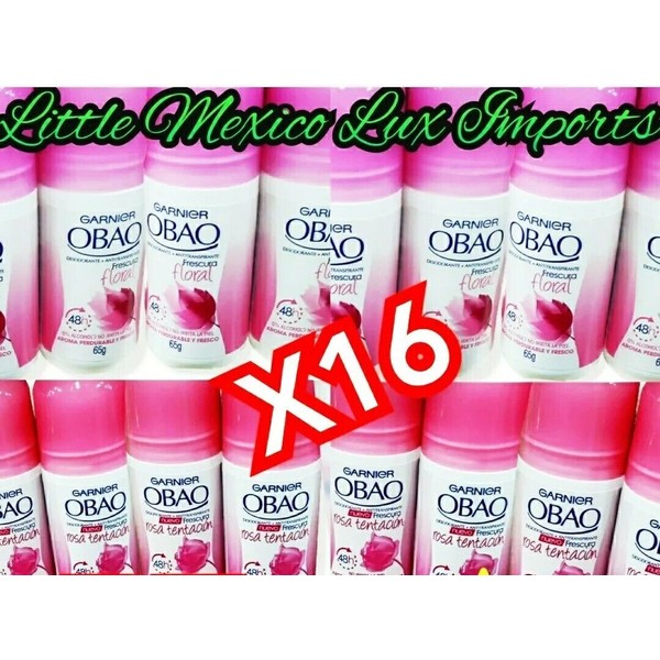 16 x 65 g GARNIER OBAO WOMENS DEO  Floral Deodorant  Antiperspirants Roll on