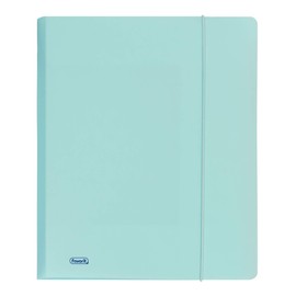 Favorit 400116601 Folder with 3 Flaps and Elastic Strap P@STEL Internal Format 24 x 33 cm Spine 0-1, Light Blue