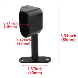 HJGarden 2PCS Oval Corner 90 Degree Closet Rod Wardrobe Tubing Support Support Bracket Holder Wardrobe Accessories Clothes Rail Corner Flange Seat, Black