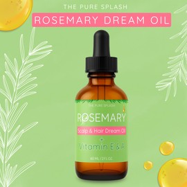 THE PURE SPLASH Rosemary Scalp & Hair Dream Oil – Natural Hair Growth & Scalp Care with Peppermint, Vitamin E & A – Lightweight Herbal Blend for Daily Use – 2 fl oz