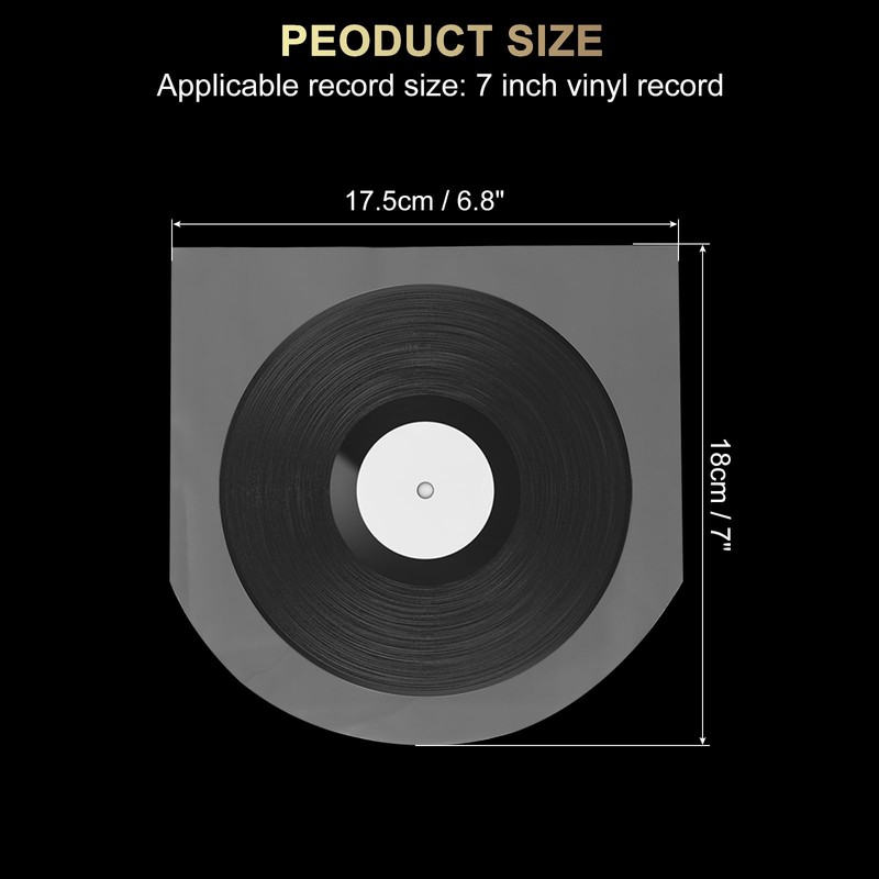 sourcing map 50 Pcs Vinyl Outer Sleeves, Clear Vinyl Record