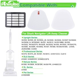 Anewise Vacuum Replacement Filter for Shark Navigator Lift-Away ZU503AMZ, NV350, NV351, NV352, NV355, NV356, NV357,NV358,NV360, UV540, UV440, 2 Pre-Felt + 1 Hepa Filter Replace Part #XFF350 & XHF350