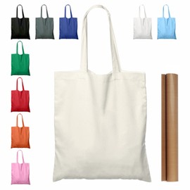 NPBAG 2 | 5 | 15 | 25 | 50 Pack 15'' X 16'' Natural Cotton Tote Bags, Lightweight Blank Bulk Cloth bags with 1pc of PTFE Teflon Sheet (2-Pack)