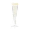 TRUE Gold Rimmed Disposable Champagne Flutes Plastic, Champagne Glasses, Toasting