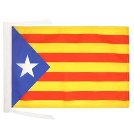 AZ FLAG Catalonia Estelada Blava Flag 18'' x 12'' cords - Independentist Catalan SMALL flags 30 x 45cm - Banner 18x12 in