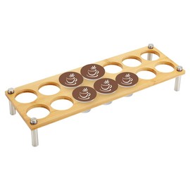 AHANDMAKER Bamboo Coffee Pod Storage Holder, Coffee Display Rack Bamboo Coffee K-cups Pods Organizer for Countertop Coffee Pods Tray Holder, Suitable for Kitchen, Home, Office, Restaurants(ID 45mm)