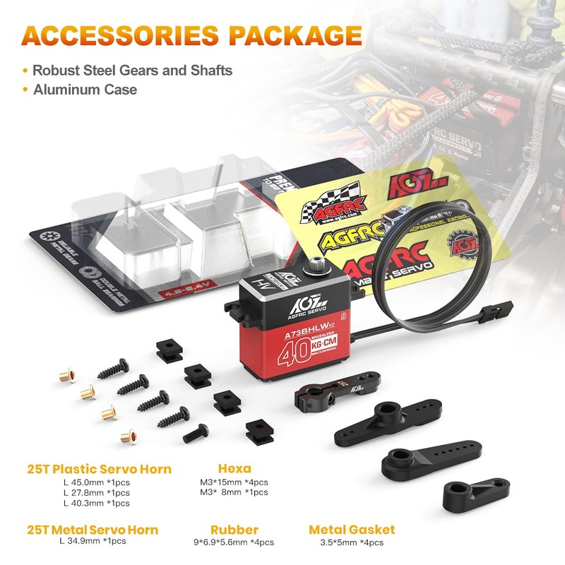 AGFRC 40KG Waterproof RC-Steering-Servo High-Torque - Full Metal Gear Brushless