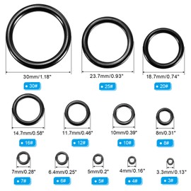 PATIKIL Fishing Rod Repair Kit 0.13-1.18in, 24Pcs 12 Size Ceramic Guides Ring Replacements Fishing Pole Eyelet Repair for Saltwater Freshwater, Black