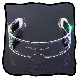 Woeoe Glow Glasses Light Up Sunglasses Flashing Luminous for Birthday Rave Carnival Multi Color Cosplay Costumes Rave Neon Accessories​ For Party
