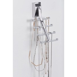 TAG Hardware Premium Space Saving Eight Tie Storage Hook Cleat Mount Organizer Rack for Home and Business (Polished Chrome)