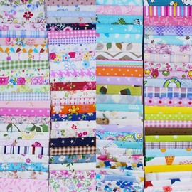 Quilting Fabric, Misscrafts 100pcs 6" x 6" (15x15cm) Cotton Craft Fabric Bundle Squares Patchwork Pre-Cut Quilt Squares for DIY Sewing Scrapbooking Quilting Dot Pattern