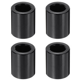 PATIKIL 4pcs M6 Aluminium Spacers, 1/4" ID x 3/8" OD Round Standoff Spacer, Unthreaded Metal Spacers for 1/4" M6 Screws Bolts, Black 1/2" Length