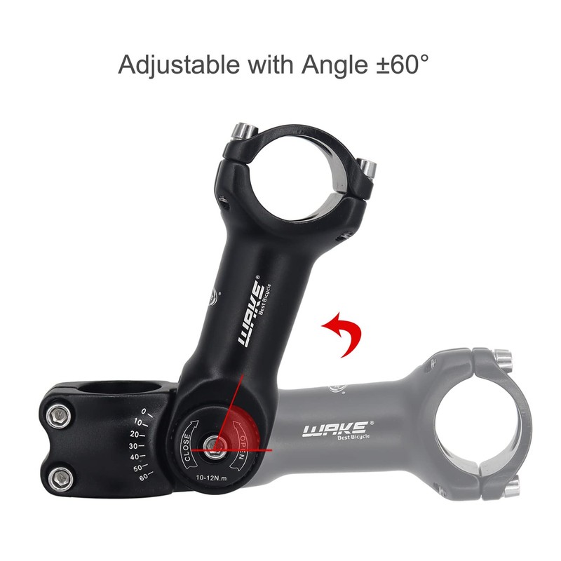 BSSOK Wake Bicycle Stem Adjustable 31.8 mm/25.4 mm Handlebar Riser