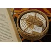 L.Bo Ethnic Handwoven Rattan Coasters Set, 6 Pieces with Holder,