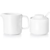 ONTUBE Porcelain Sugar and Creamer Set of 3,Ceramics Cream Pitcher,