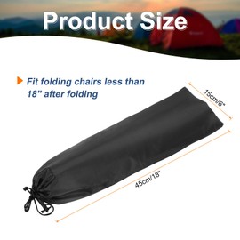 HARFINGTON 1pcs Camp Chair Replacement Bag 18" x 6" Large Nylon Foldable Carrying Bag Outdoors Folding Chair Cover Tripod Case with Shoulder Strap for Outdoor Camping Sports, Black