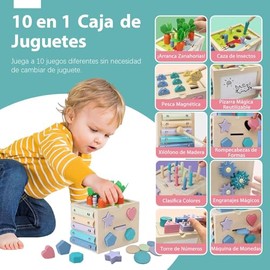 Janety 10 en 1 Juguetes Montessori 1 2 3 4 5 Años, Material Didáctico Preescolar, Juguetes Educativos para Niños y Niñas, Juguetes Montessori para Apr