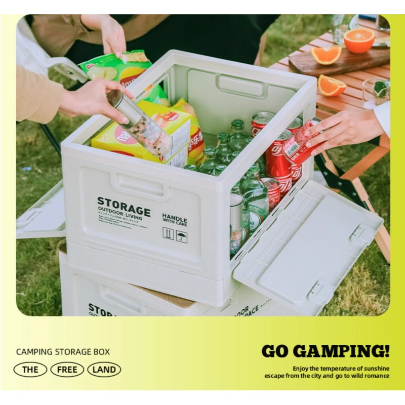 3x 50L Large Folding Collapsible Storage Bins with Lids Stackable