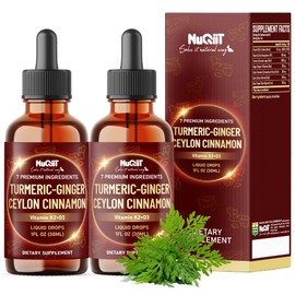 10in1 Wormwood Liquid Drops with Wormwood, Black Walnut, Whole Cloves, Berberine, Milk Thistle, Turmeric, Ginger, Milk Thistle and More - support Digestive, Immune - 2 Pack (60ml Total) for 60Days.