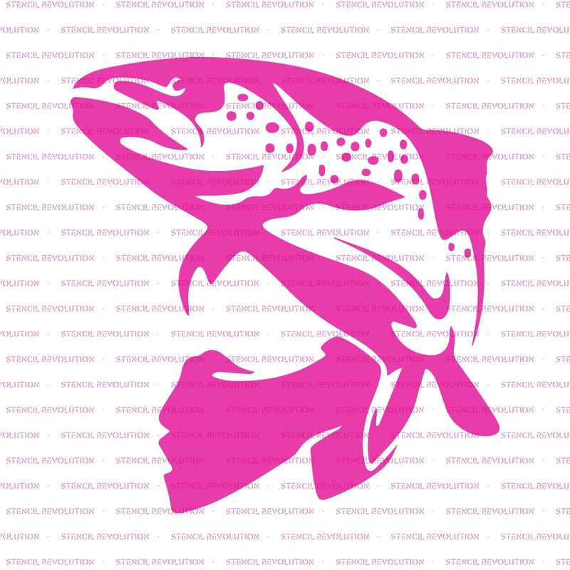 Trout Fish Stencil Template for Walls and Crafts - Reusable