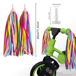MLURCU 3 Pairs Bike Streamers for Girls, Bike Tassels Handlebar Streamers Ribbons Streamers Colorful Scooter Tassels Grips Bike Decorations Bicycle Accessories for Kids Children Girls Boys