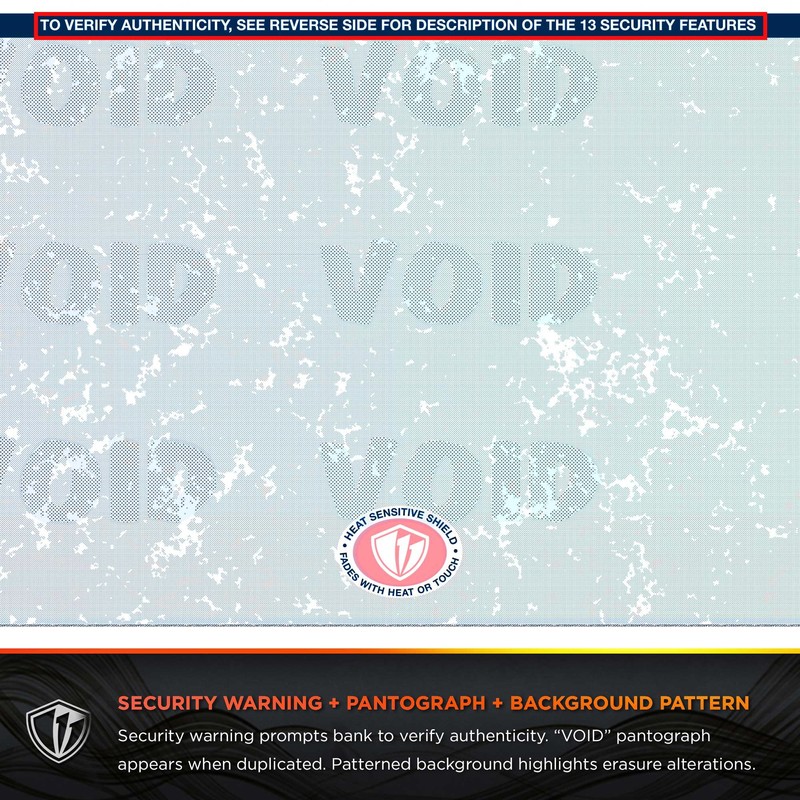 DocuGard Blue/Green Premier Prismatic Top High Security Check Paper -
