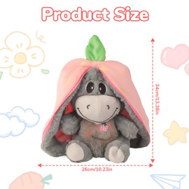 EliphonTowne Breathing Cute Plushies - Strawberry Donkeys with Musical Lights Soft Plush, Reversible Cute Plush, Pillow Toy, for Birthdays and Holidays, Ideal for Cuddling and Collecting