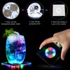 Pack of 6 Colourful LED Coasters, Square Luminous Coasters, 3